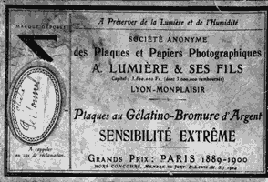 Plaques et papiers photographiques, A. LUMIERE &amp; Fils (GIF)