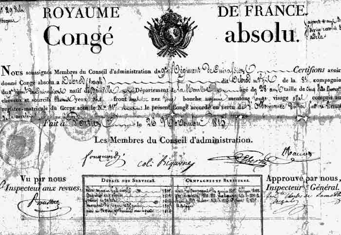 Cong absolu dlibr  Joseph Debrod le 26 novembre 1815 (JPG)