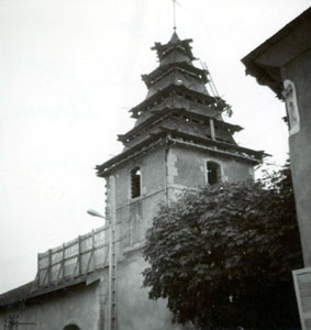 1966 : rfection du clocher de l'glise (JPG)