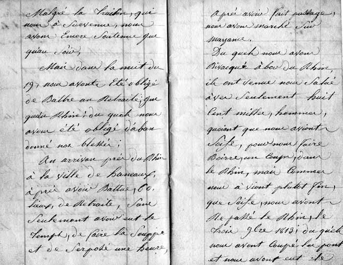 Rcit des campagnes napoloniennes de Joseph Debrod, partie 3 (JPG)