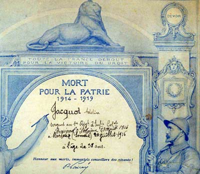 &quot;Honneur aux morts, immortels conseillers des vivants&quot; (JPG)