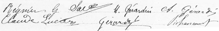 Signataires de l'acte de mariage N 33 du 21 dcembre 1920 : mariage entre Nolle Grardin et Lon Marius Lucien Savers (JPG)