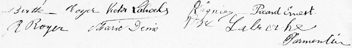 Signataires de l'acte de mariage N 9 du 21 janvier 1920  Chaligny entre Georges Labroche et Rene Revmont (JPG)
