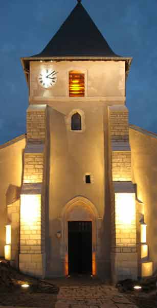 Eclairage nocturne de l'&eacute;glise